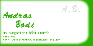 andras bodi business card