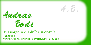andras bodi business card